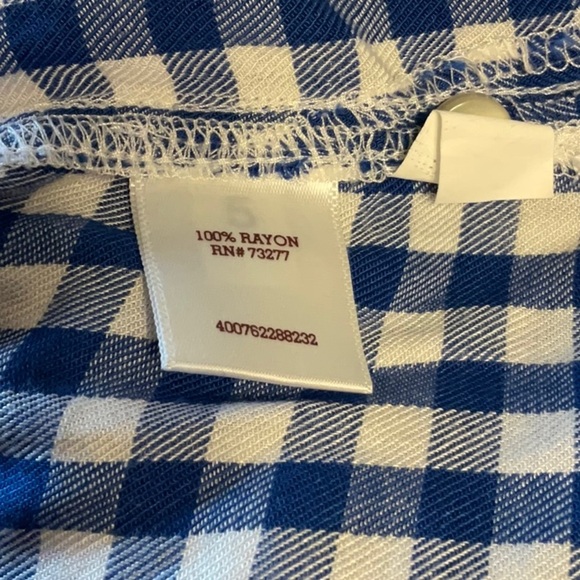 SO Blue and White Checkered Women's Button Down Shirt - Picture 6 of 7